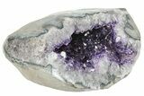 Purple Amethyst Geode With Polished Face - Uruguay #199762-1